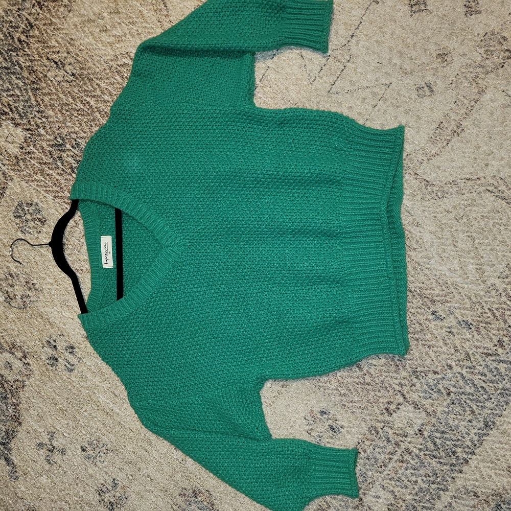Green V-Neck Sweater